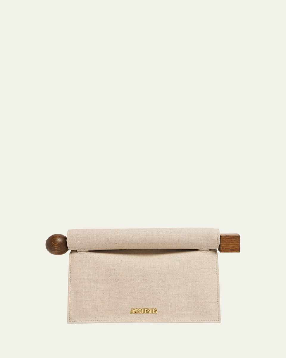 La Rond Carré Linen Clutch Bag